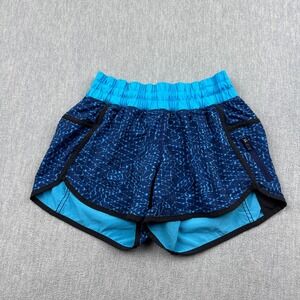 Lululemon Shorts Womens 4 Blue Tracker Short III 3" Pockets Running Gym Workout